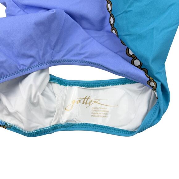 NWT GOTTEX Modern Shades One Shoulder Women's Swimsuit Size 6 Multicolor - Picture 5 of 6